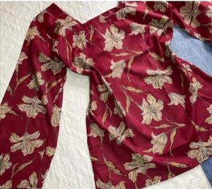 Chic Floral Print Bell Sleeve Top
