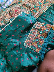 Embroidered Green Saree