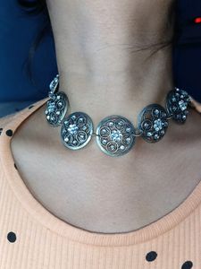 Trending Oxidised Necklace With Earrings