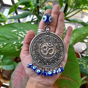 Om & Evil Eye protection Pendant with Beads NEW