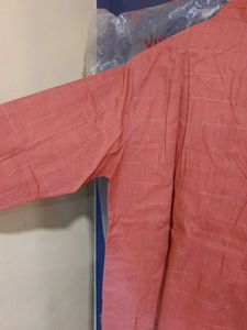 manyavar Coral Checked Kurta