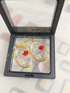 Dried Flower Resin Earrings
