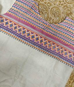 Multicolour Embroidered Ethnic Cotton Kurti