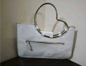 Guess White Patent Leather Handbag