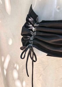 Black Ruched Drawstring skirt