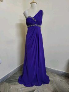 Elegant Blue One-Shoulder Dress