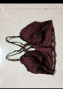 Burgundy Lace Bralette + free delivery