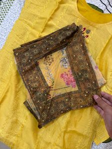 Yellow 3-Piece Kurta Set with Dupatta