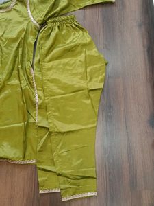 Elegant Olive Kurta Set with Dupatta