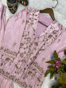 FIONA SILK CORDDING BLAZER/KOTI WITH PLAZO