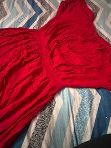 Chic Off-Shoulder Red Midi Dress