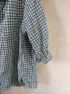 Gingham Ruffle Off-Shoulder Top