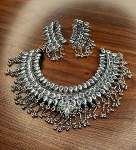 Oxidised Silver Necklace &amp; Earring Set