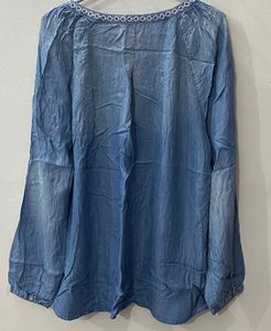 Boho Denim Tunic Top
