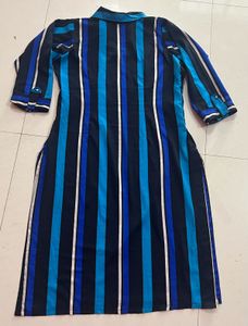 Chic Striped Knee-Length Dress