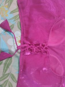 Vibrant Pink Ruffled Sleeve Blouse