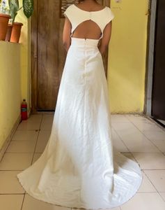 Solid Color Vneck Slit Dress