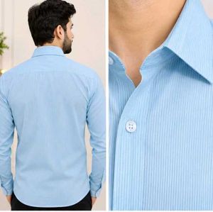 Men's Light Blue Striped  Shirt 42 size
