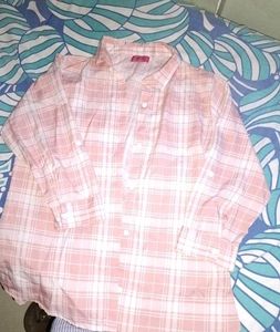 Pink Plaid Button-Up Shirt
