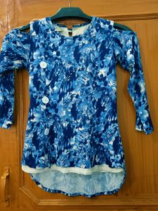 Blue Floral Print Kurta