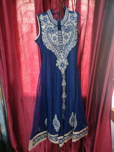Embroidered Blue Anarkali Kurta