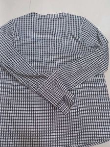Checked Long Sleeve Top