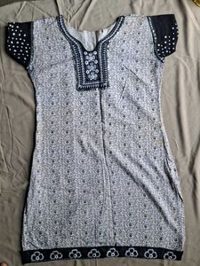 Grey Floral Kurta