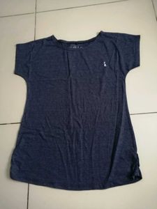 Navy Blue Ruched T-Shirt