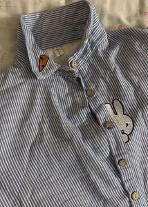 Blue Striped Miffy Button-Up Shirt