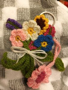 Handmade Crochet Flower keychains