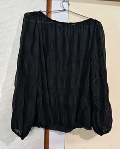 New Black Textured Blouse 🖤