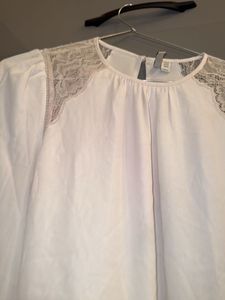 Elegant White Lace Detail Blouse