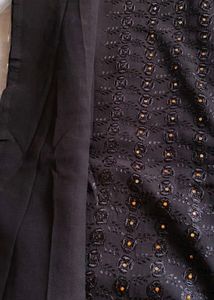 Black Dress Material with Embellishments
