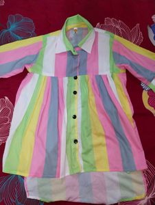 Rainbow Striped Bell Sleeve Top