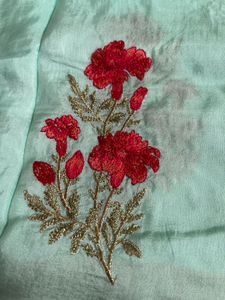 Beautiful Light Blue Embroidered Saree
