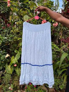 Light Blue Tiered Maxi Skirt