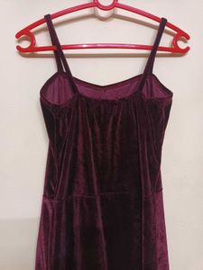 Maroon Velvet Cami Dress