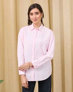 Soft Pink Collared Button-Up Shirt