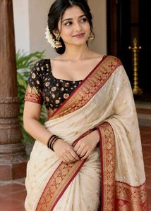 new purple silk saree with free black blouse