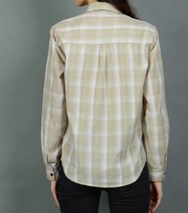 Classic Beige Plaid Long Sleeve Shirt