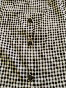 Checkered Button-Up Crop Top