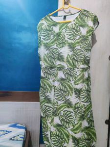 Tropical Leaf Print Dress
