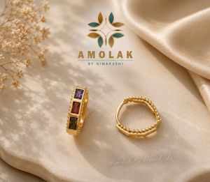 Gold-Plated Statement earrings with Gemstones