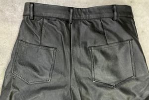 Black Faux Leather Wide-Leg Pants | Size 28