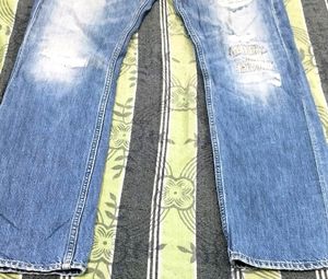 Jeans designer unique piece Blue XXL,Free