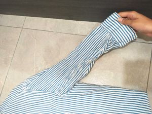 Women Classic Oversized Striped Button-Down Shirt