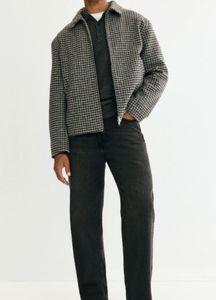 Men's Vintage Houndstooth Bomber Jacket