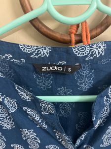 Blue Printed Zudio Cotton Kurta