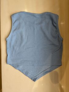 Light Blue Sleeveless Crop Top