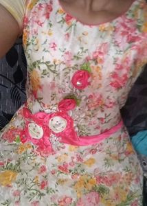 Floral Print Ethnic Gown